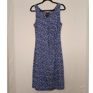 Women's Nic & Zoe Blue w/Colorful Triangles Midi Tank Dress Size Medium